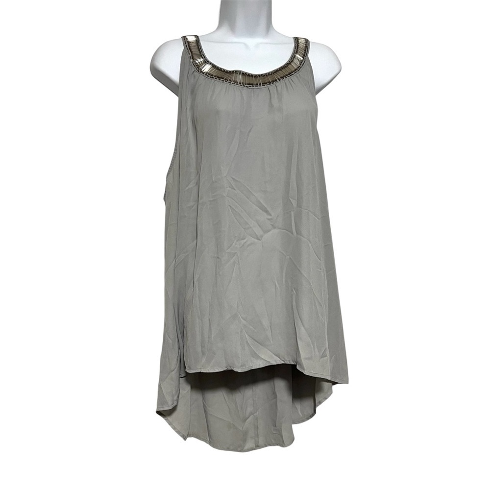Torrid Gray Sleeveless Tunic Beaded Neckline Plus Size 3X Formal Long